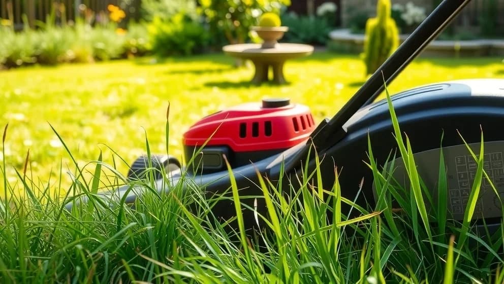 Al-Ko Combi Care 38 E växter på både gräs och stubbar